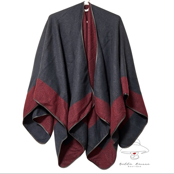 Shein Colour Block Open Front Oversized Cape - Picture 2 of 3